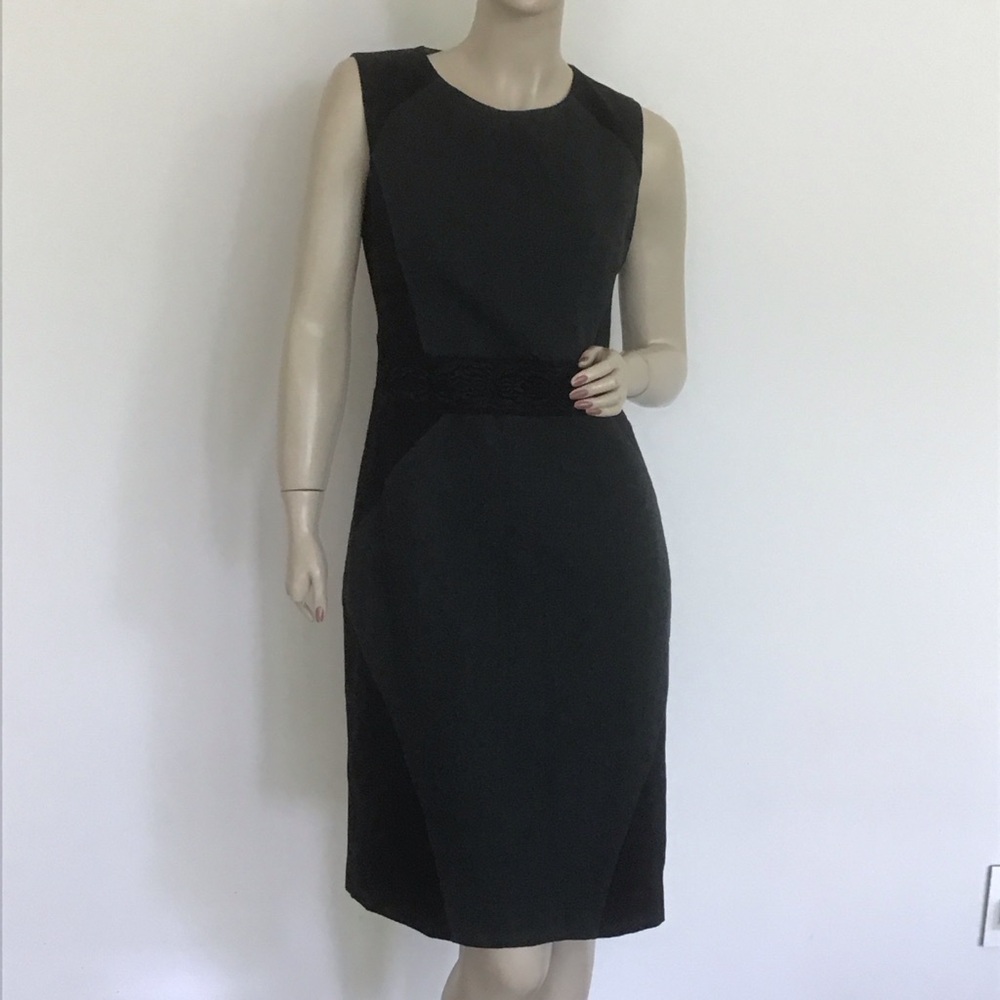 Etro Hunter Green Black Colorblock Soutache Fitted‎ Wool Sheath Dress 42 6